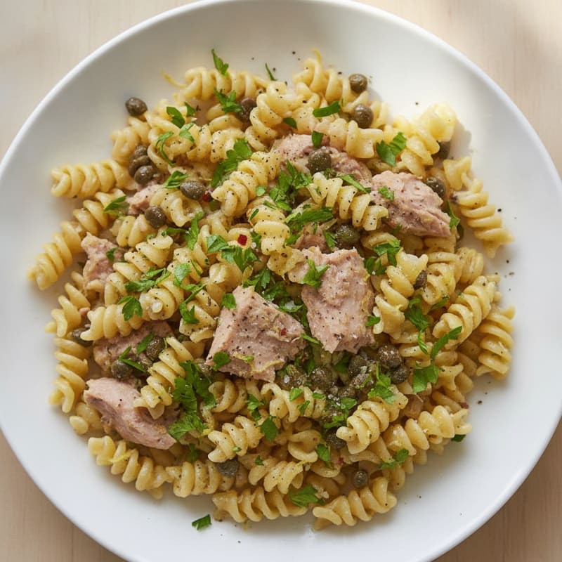 Lemon Herb Tuna Pasta with Capers