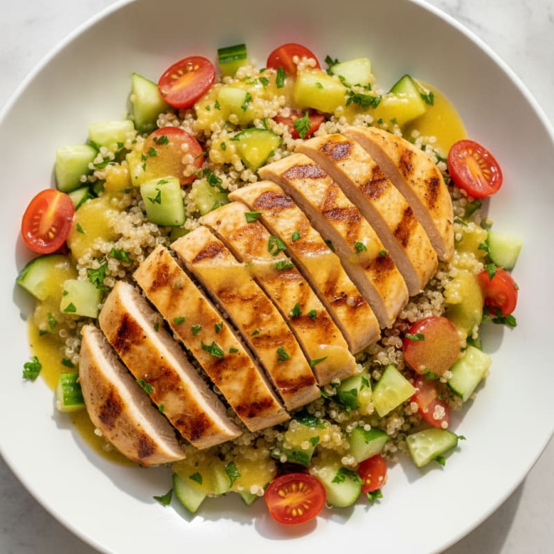 Grilled Chicken and Quinoa Salad with Lemon Vinaigrette