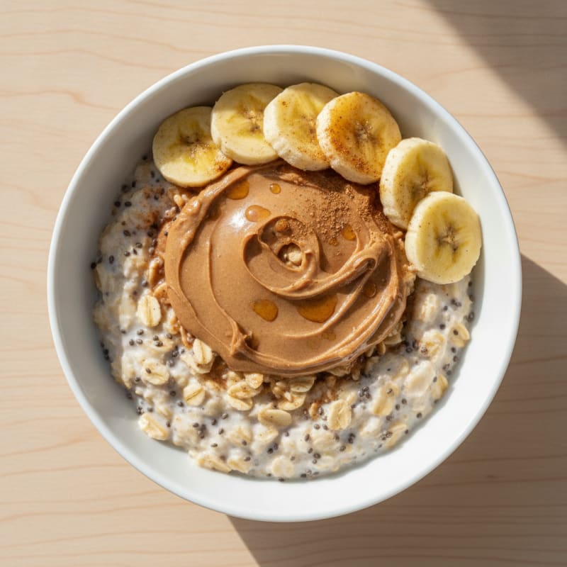 Almond Butter Banana Overnight Oats