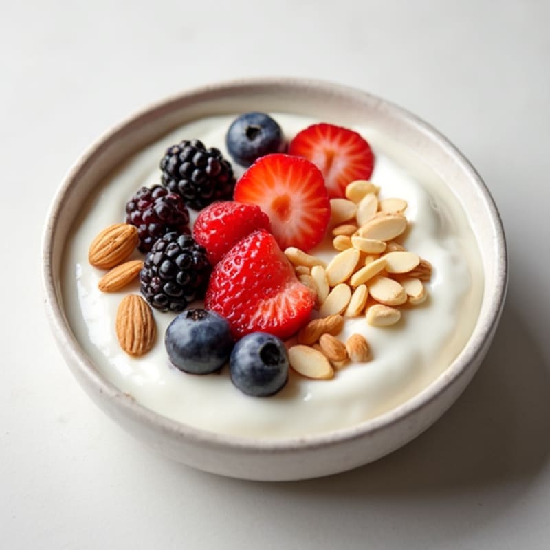 Greek Yogurt with Mixed Berries and Almonds