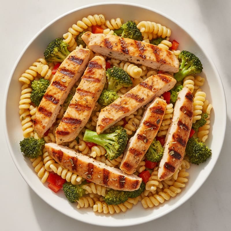 Grilled Chicken and Broccoli Pasta Salad