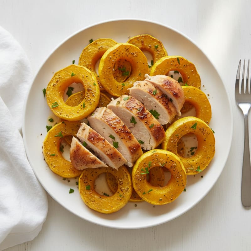 Herb-Roasted Chicken with Golden Yellow Squash