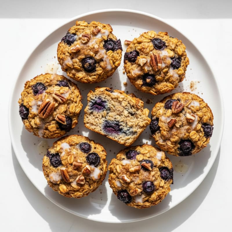 Blueberry Pecan Baked Oatmeal Cups
