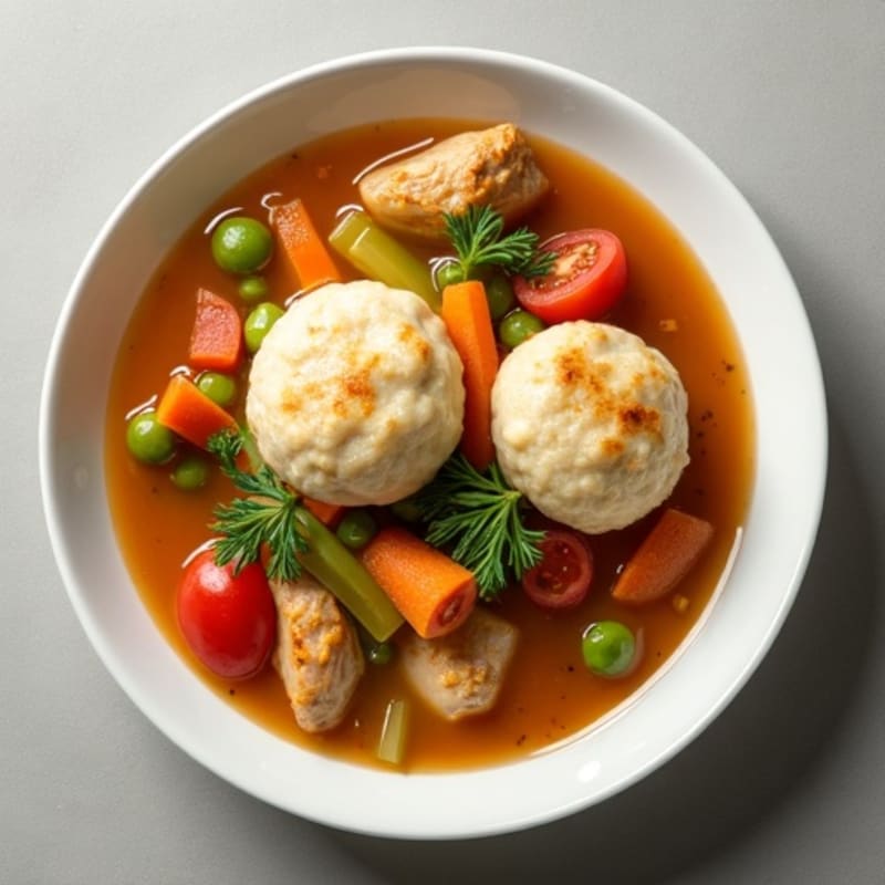 Chicken and Vegetable Stew with Fluffy Herb Dumplings