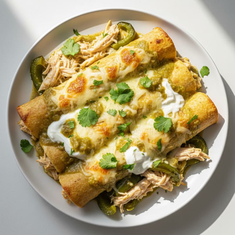 Creamy Chicken and Roasted Poblano Enchiladas