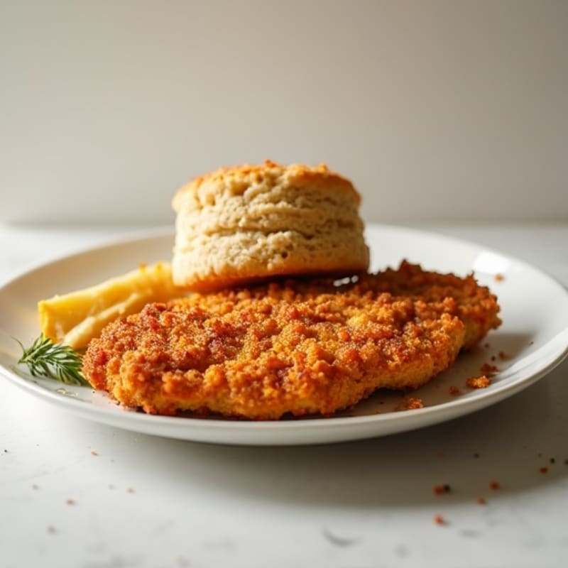 Crispy Baked Chicken with Fluffy Whole Wheat Biscuits