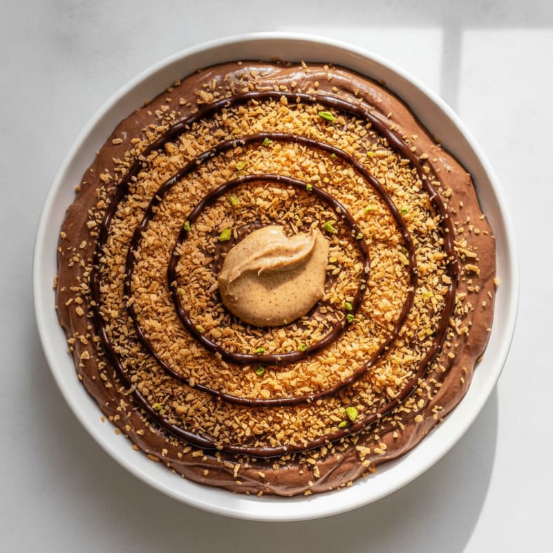 Silky Chocolate Protein Pudding with Toasted Coconut