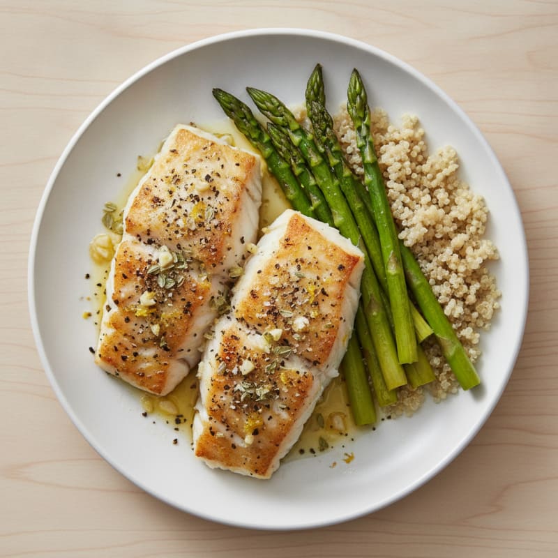 Lemon Herb Baked Cod with Asparagus