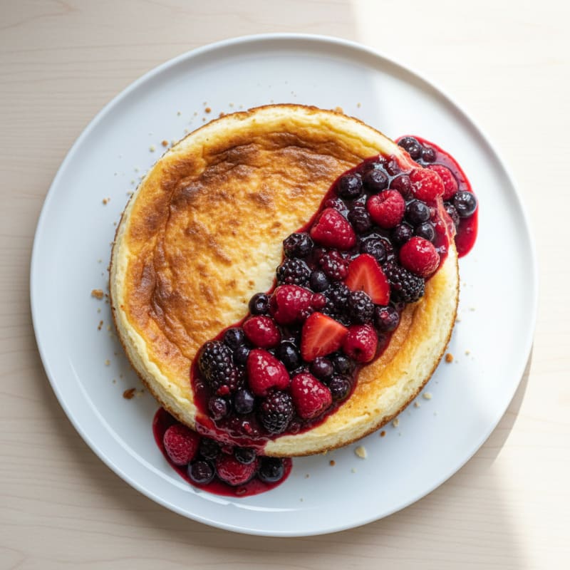 Greek Yogurt Protein Cheesecake with Mixed Berries