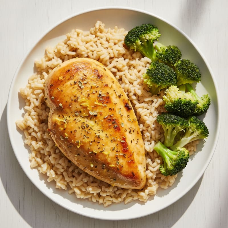 Lemon Herb Roasted Chicken with Rice