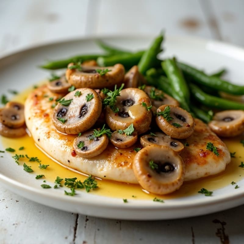 Herb-Roasted Garlic Butter Mushrooms with Chicken