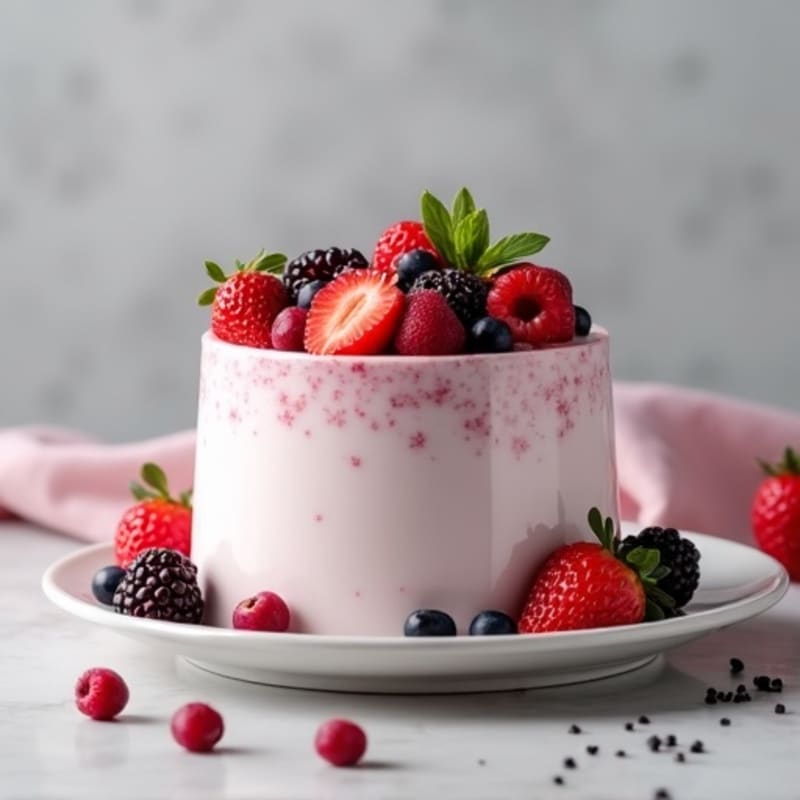 Greek Yogurt Protein Mousse with Mixed Berries