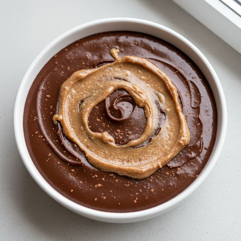 Silky Chocolate Protein Pudding with Almond Butter Swirl