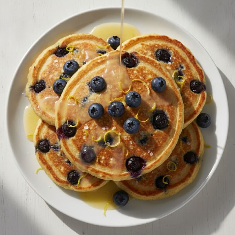Blueberry Ricotta Pancakes with Lemon Zest