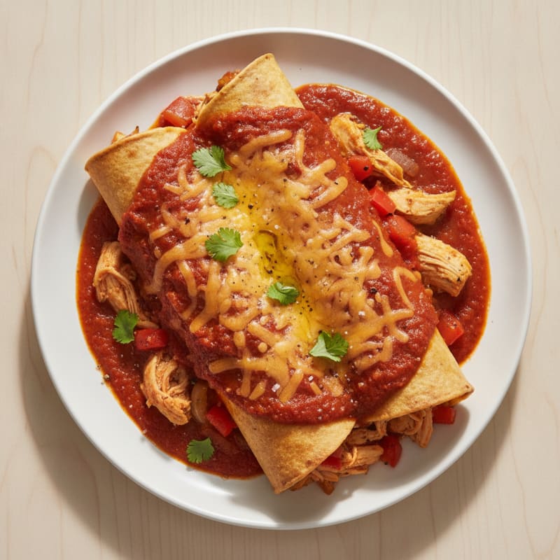 Chicken Enchiladas with Red Chili Sauce