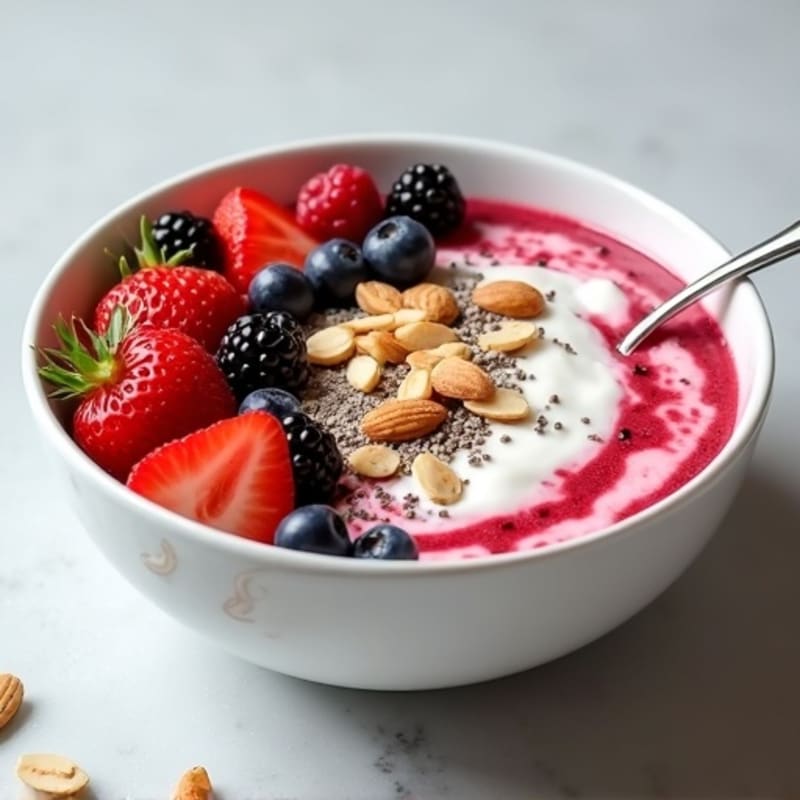Protein-Packed Creamy Greek Yogurt with Fresh Berries and Crunchy Toasted Nuts