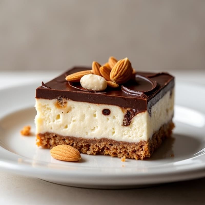 Protein-Rich Dark Chocolate Greek Yogurt Cheesecake Squares