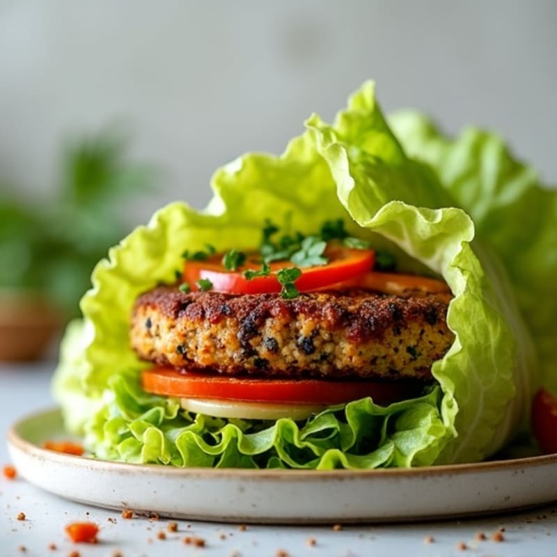 Crispy Black Bean Quinoa Burger Lettuce Wrap