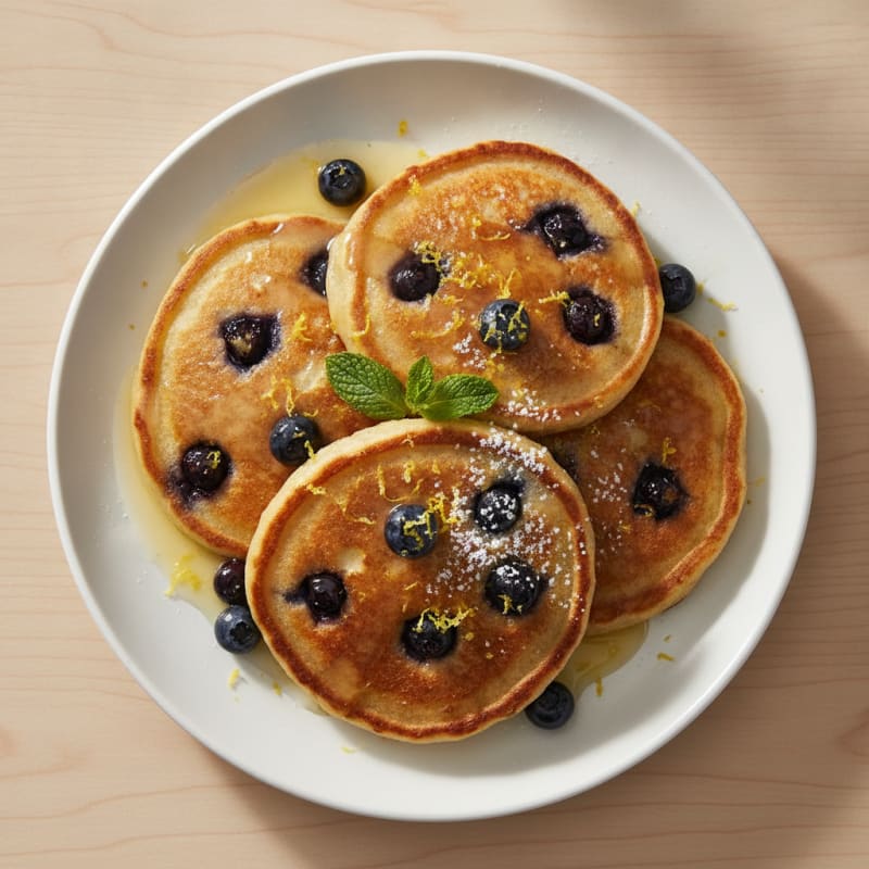 Blueberry Ricotta Pancakes with Lemon Zest