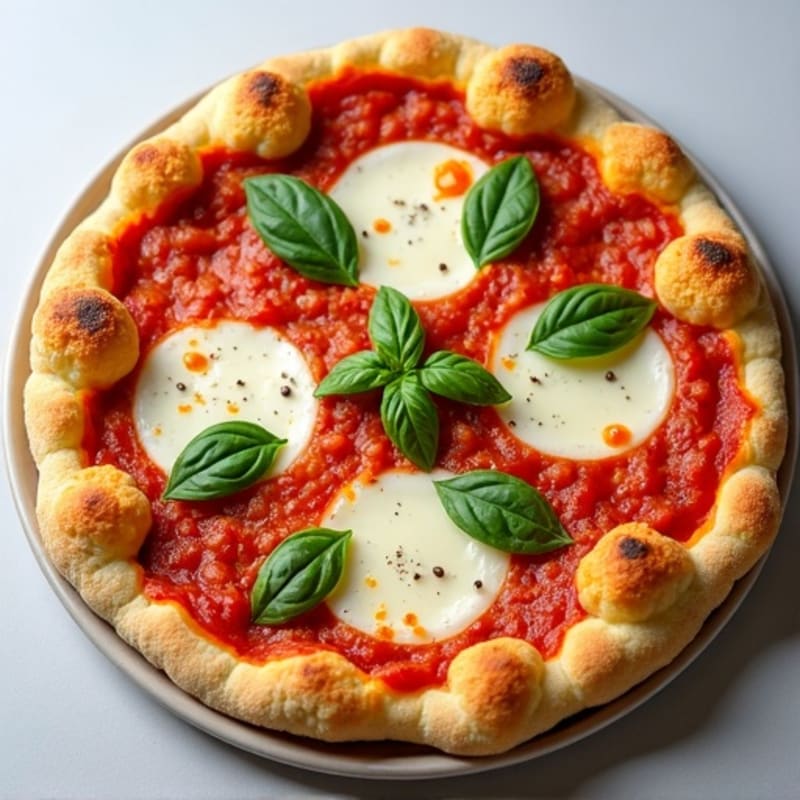 Cauliflower Crust Margherita Pizza with Fresh Basil