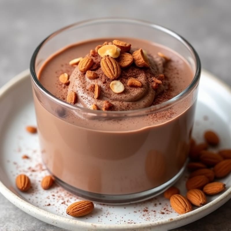 Silky Chocolate Protein Pudding with Almonds