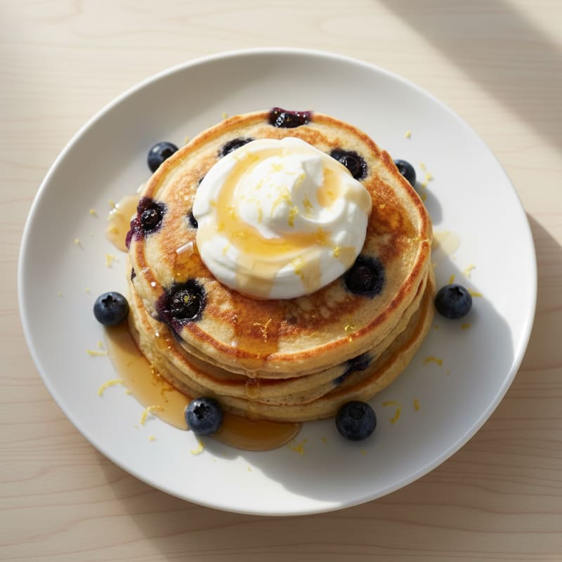 Blueberry Ricotta Pancakes with Lemon Zest