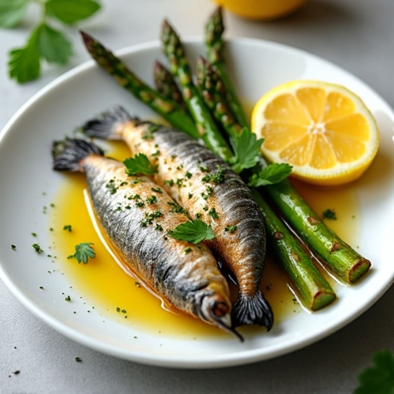 Lemon Herb Sardine with Roasted Asparagus