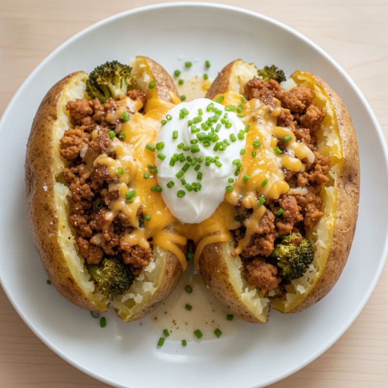 Hearty Loaded Baked Potatoes with Chives