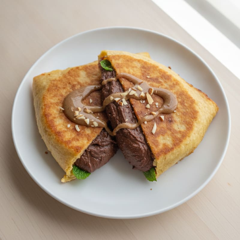 High-Protein Chocolate Tortilla Wrap with Greek Yogurt Filling
