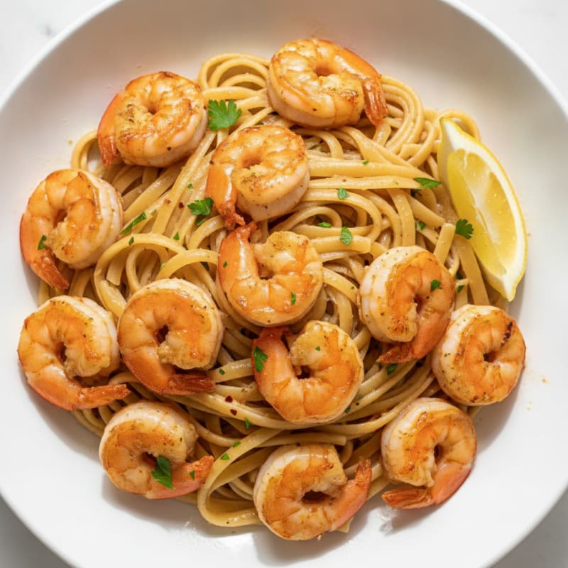 Garlic Butter Shrimp Scampi with Linguine