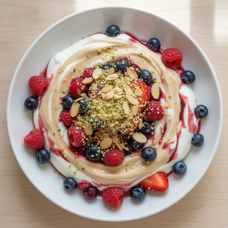 Greek Yogurt Protein Parfait with Mixed Berries