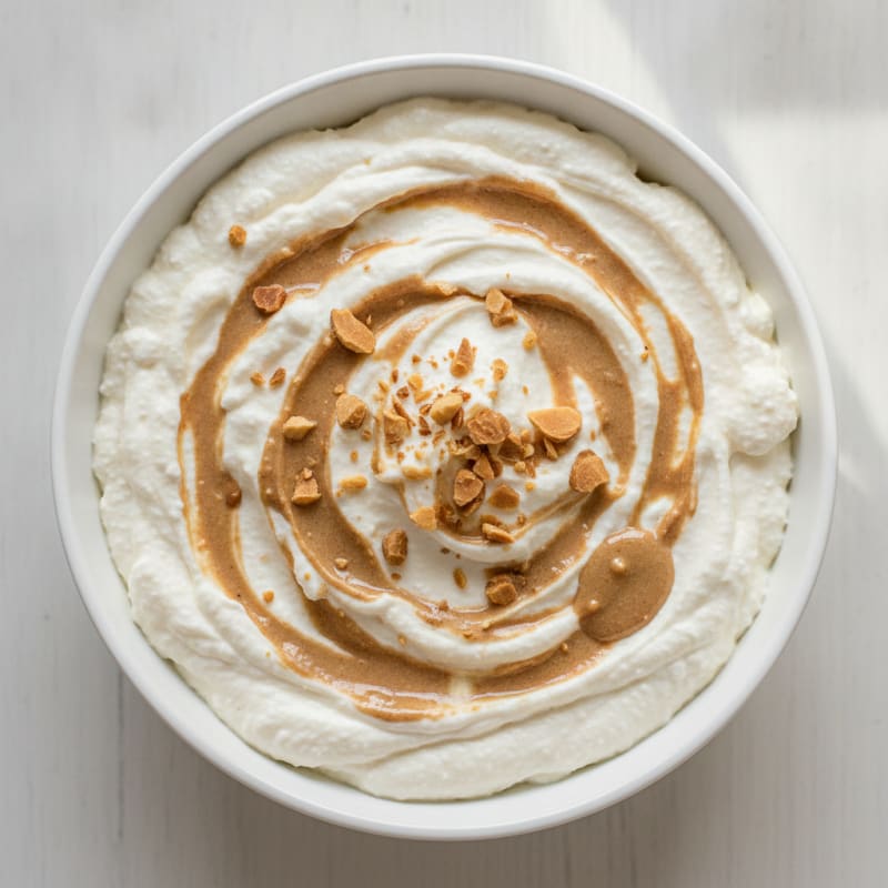 Creamy Cottage Cheese Protein Pudding with Almond Butter Swirl