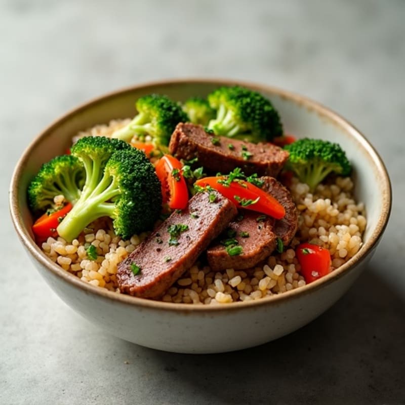 Savory Stir-Fried Beef and Crisp Broccoli Rice Bowl