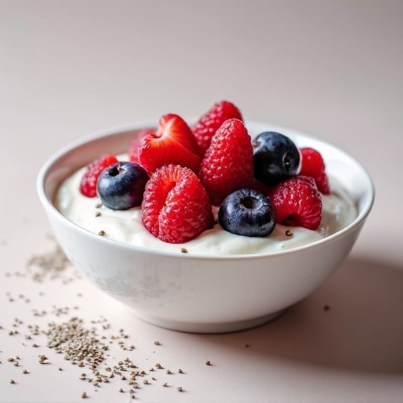 Creamy Greek Yogurt Protein Mousse with Mixed Berries