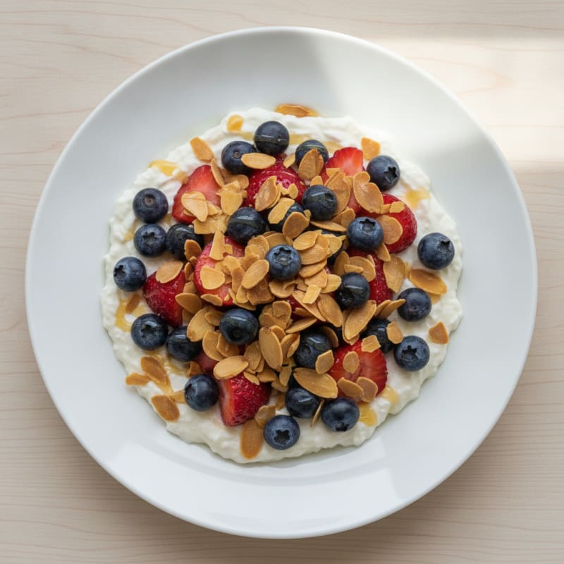 Greek Yogurt Protein Parfait with Berries and Almonds
