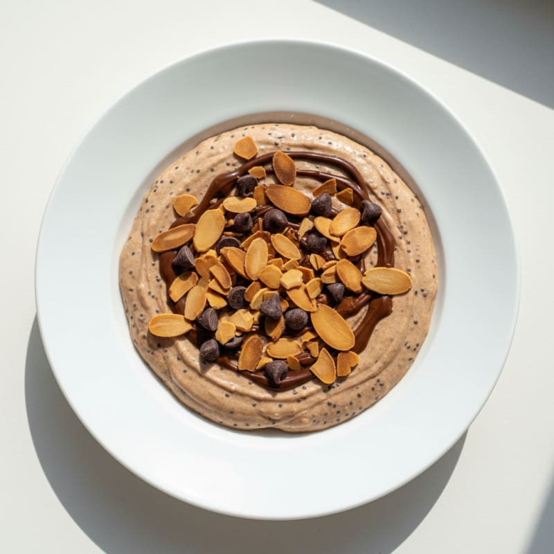 Chocolate Protein Mousse with Almond Crunch