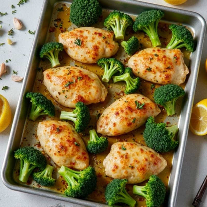 Sheet Pan Lemon-Herb Roasted Chicken with Crispy Broccoli
