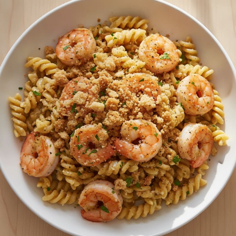 Garlic Herb Butter Pasta with Toasted Breadcrumbs