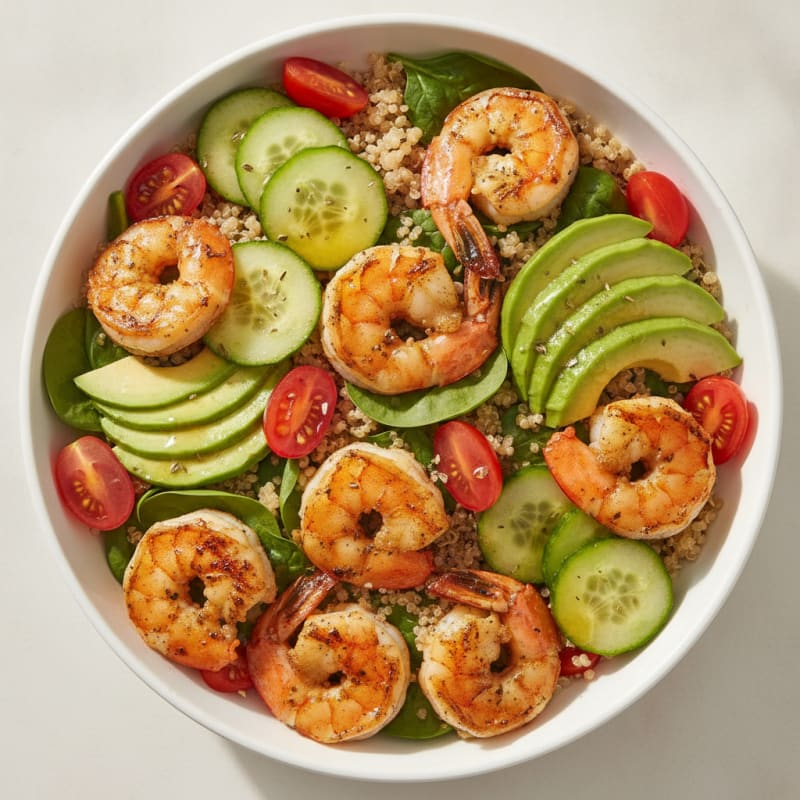 Grilled Shrimp and Quinoa Power Bowl