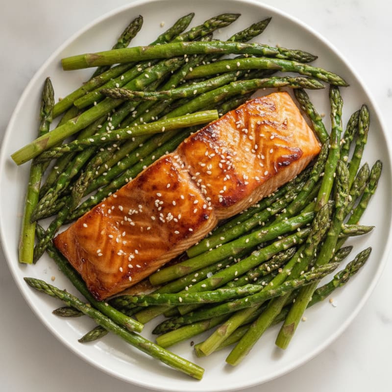 Teriyaki Glazed Salmon with Roasted Asparagus