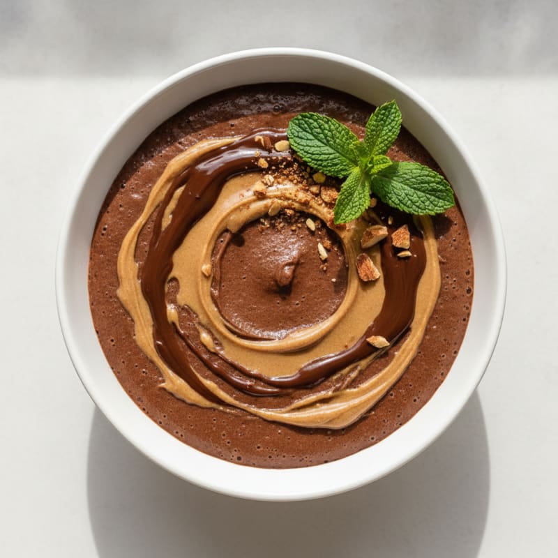 Creamy Plant Protein Chocolate Pudding with Almond Butter
