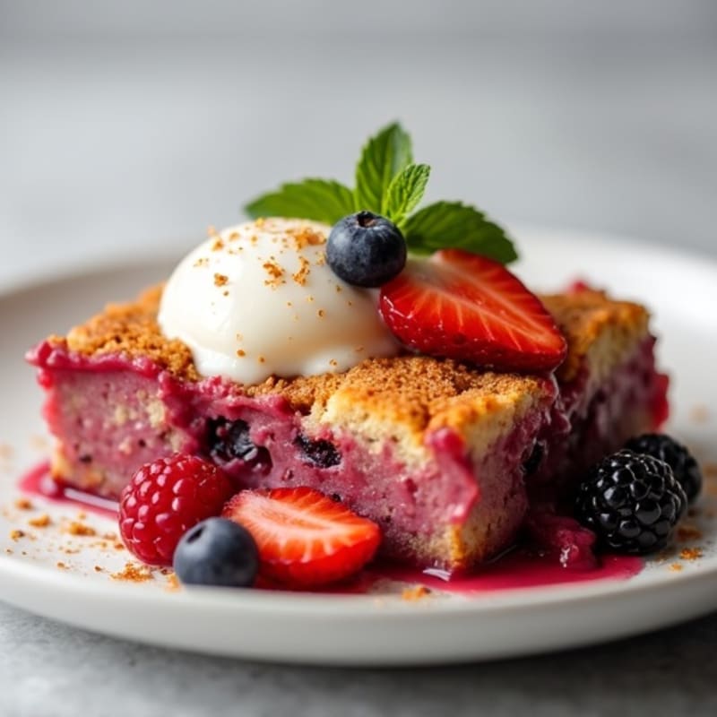 Protein-Rich Berry Baked Bread Pudding