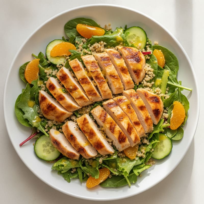 Grilled Chicken Breast Salad with Quinoa and Citrus Vinaigrette