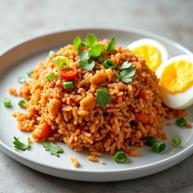 Crispy Kimchi Fried Rice with Lean Ground Turkey and Fresh Herbs