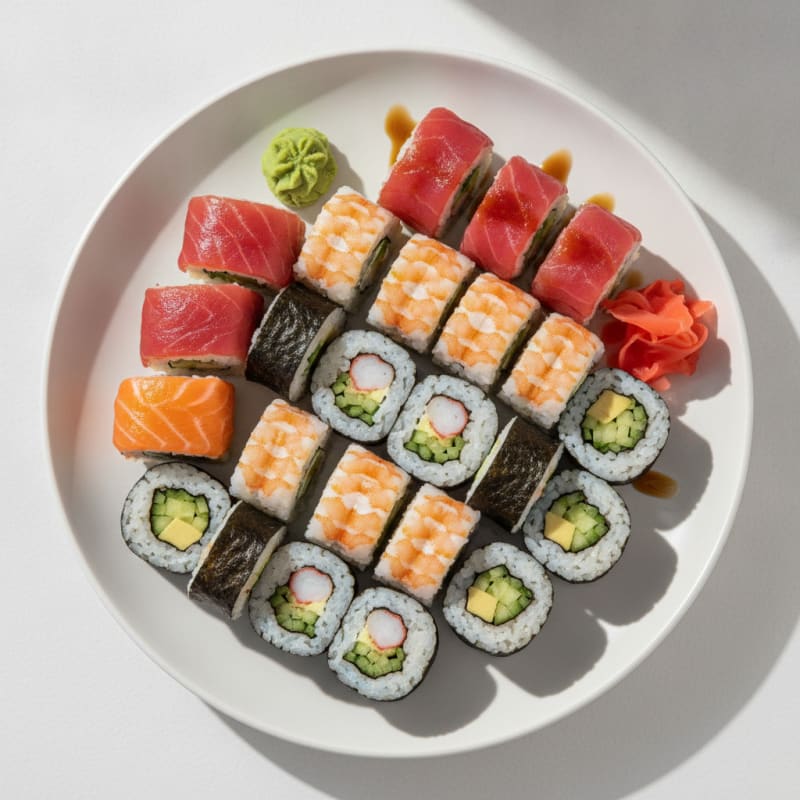 Assorted Fresh Sushi Rolls Platter