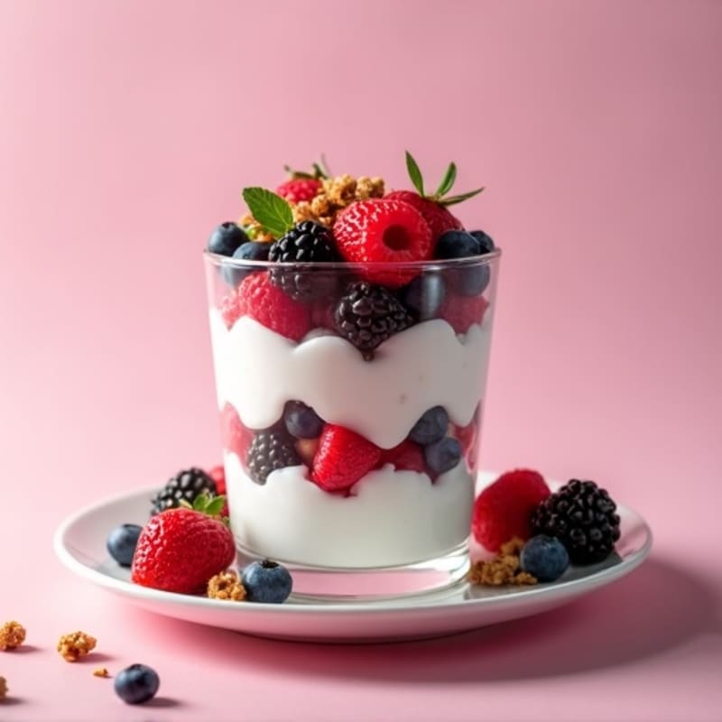 Greek Yogurt Protein Parfait with Mixed Berries