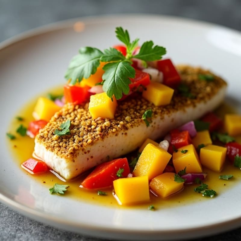 Crispy Pistachio-Crusted Mahi Mahi with Mango Salsa