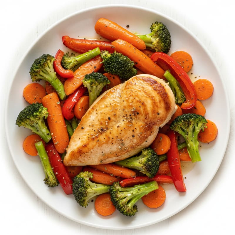 Pan-Seared Chicken with Roasted Vegetables