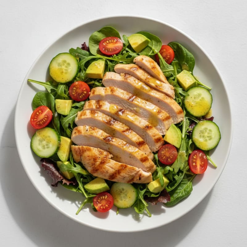 Grilled Turkey and Avocado Salad with Lemon Vinaigrette