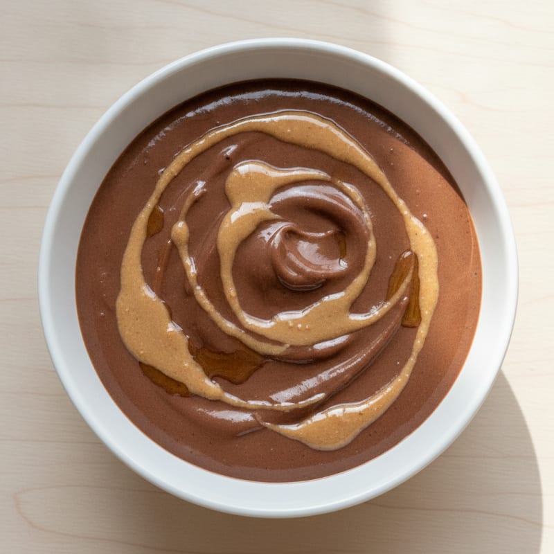 Silky Chocolate Protein Pudding with Almond Butter Swirl